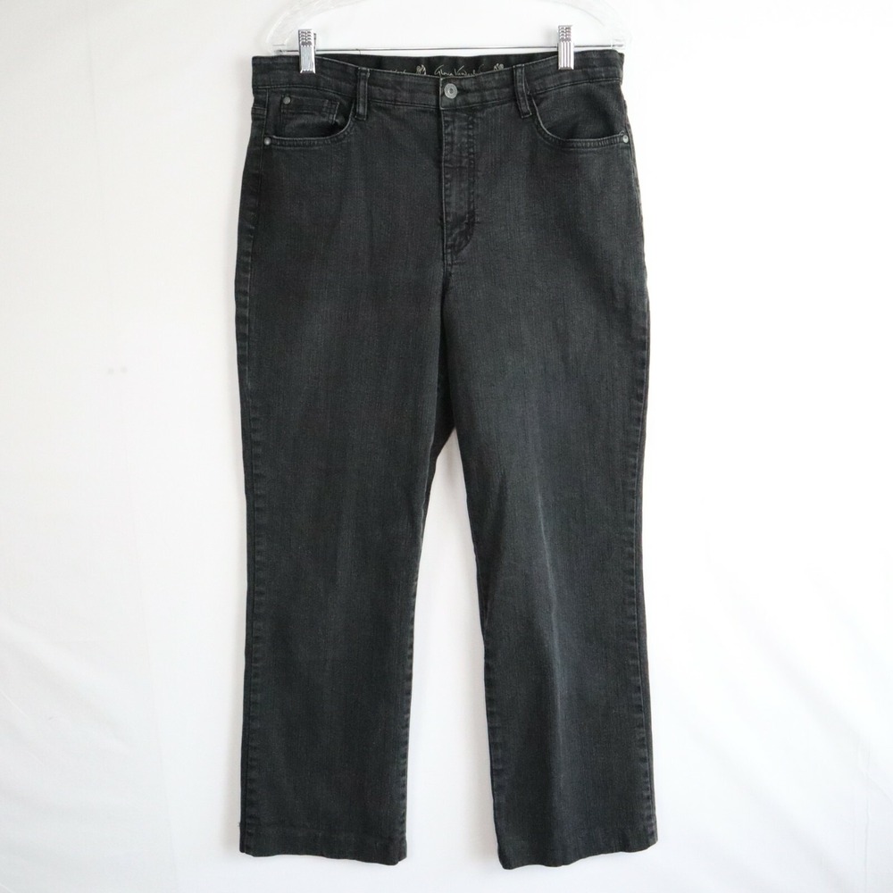 Gloria Vanderbilt Jeans Womens 14 Straight‎ Stretch Waistband Flex Denim Black